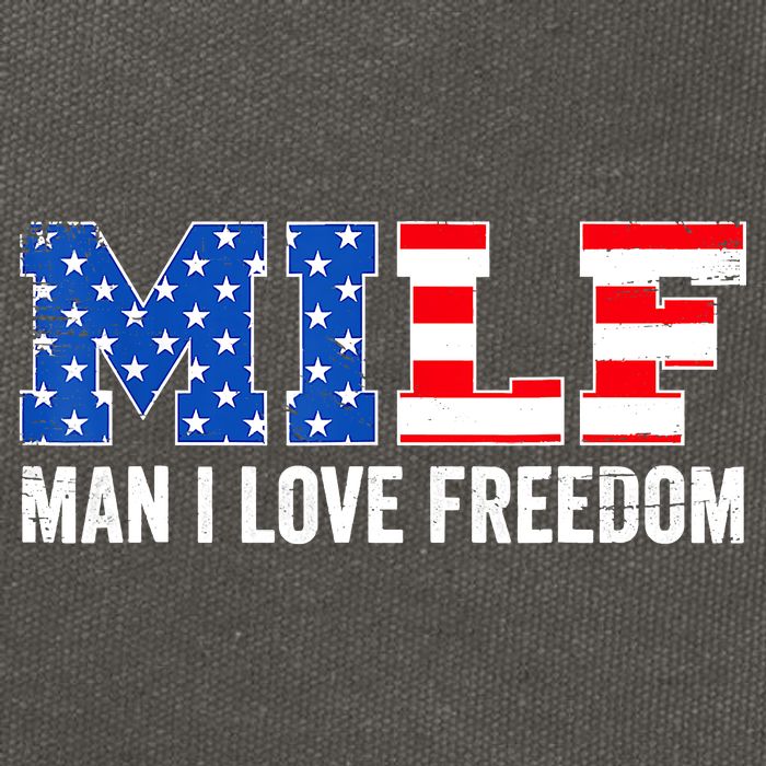 MILF Man I Love Freedom Funny Patriotic American 4th Of July Cotton Canvas Backpack
