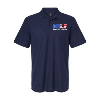 MILF Man I Love Freedom Funny Patriotic American 4th Of July Softstyle Adult Sport Polo