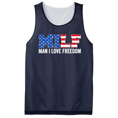 MILF Man I Love Freedom Funny Patriotic American 4th Of July Mesh Reversible Basketball Jersey Tank