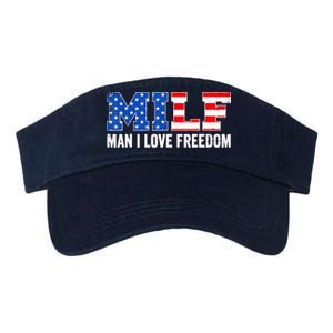 MILF Man I Love Freedom Funny Patriotic American 4th Of July Valucap Bio-Washed Visor