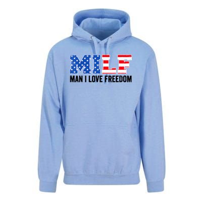 MILF Man I Love Freedom Funny Patriotic American 4th Of July Unisex Surf Hoodie