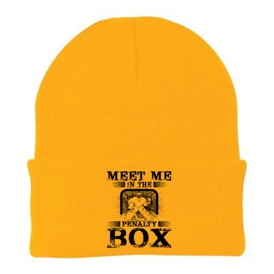 Meet Me In The Penalty Box Funny Ice Hockey Goalie Gift Knit Cap Winter Beanie