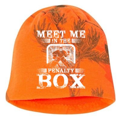 Meet Me In The Penalty Box Funny Ice Hockey Goalie Gift Kati - Camo Knit Beanie