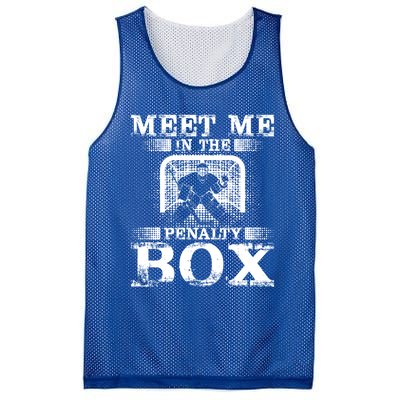 Meet Me In The Penalty Box Funny Ice Hockey Goalie Gift Mesh Reversible Basketball Jersey Tank