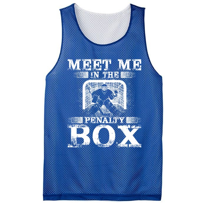 Meet Me In The Penalty Box Funny Ice Hockey Goalie Gift Mesh Reversible Basketball Jersey Tank