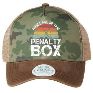 Meet Me In The Penalty Box Retro Ice Hockey Funny Humor Gift Legacy Tie Dye Trucker Hat