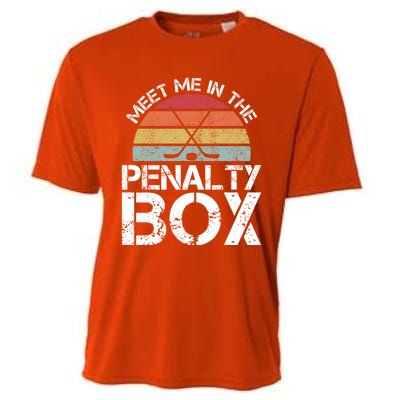 Meet Me In The Penalty Box Retro Ice Hockey Funny Humor Gift Cooling Performance Crew T-Shirt