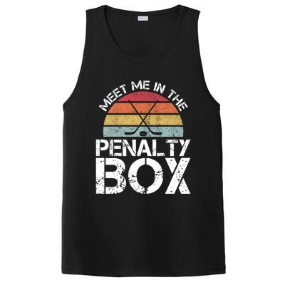 Meet Me In The Penalty Box Retro Ice Hockey Funny Humor Gift PosiCharge Competitor Tank