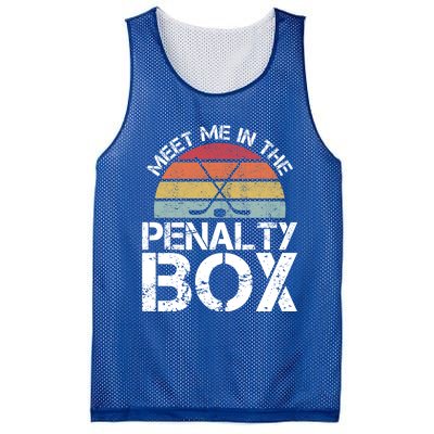 Meet Me In The Penalty Box Retro Ice Hockey Funny Humor Gift Mesh Reversible Basketball Jersey Tank