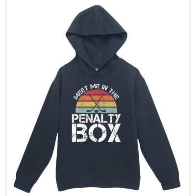 Meet Me In The Penalty Box Retro Ice Hockey Funny Humor Gift Urban Pullover Hoodie