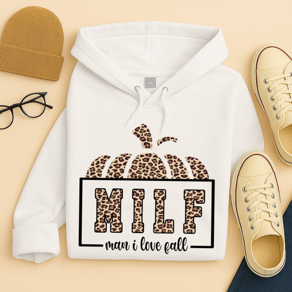 MILF Man I Love Fall Cheetah Pumpkin Cute Hoodie