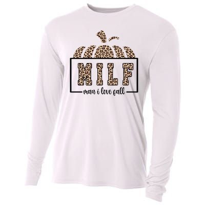 MILF Man I Love Fall Cheetah Pumpkin Cute Cooling Performance Long Sleeve Crew