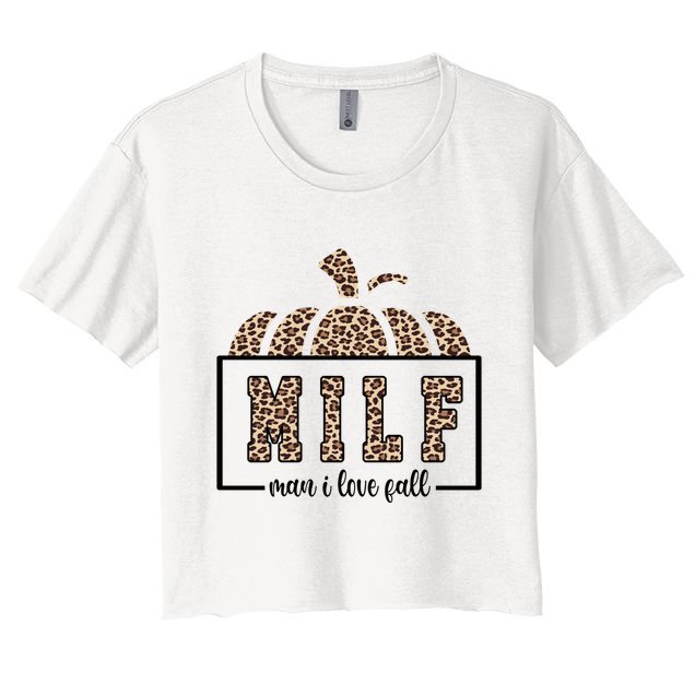 MILF Man I Love Fall Cheetah Pumpkin Cute Crop Top