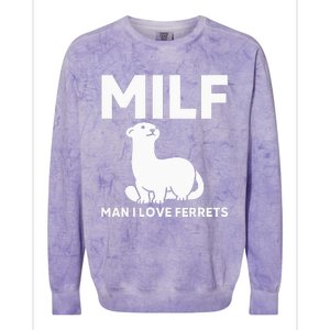 MILF Man I Love Ferrets Funny Ferret Colorblast Crewneck Sweatshirt