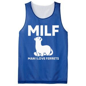 MILF Man I Love Ferrets Funny Ferret Mesh Reversible Basketball Jersey Tank