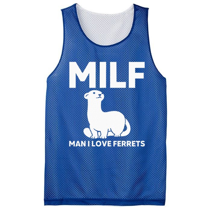 MILF Man I Love Ferrets Funny Ferret Mesh Reversible Basketball Jersey Tank