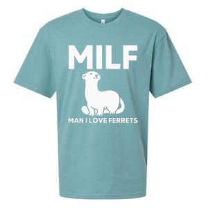 MILF Man I Love Ferrets Funny Ferret Sueded Cloud Jersey T-Shirt