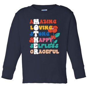 Mother Meaning I Love Mom Mothers Day Toddler Long Sleeve Shirt