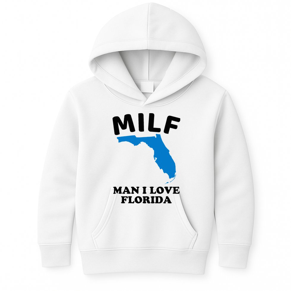 Milf Man I Love Florida Funny Miami United States Tampa Kids Hoodie