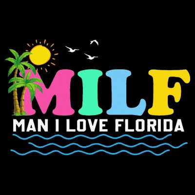 MILF Man I Love Florida Beach Summer Vacation Palm Tree T-Shirt