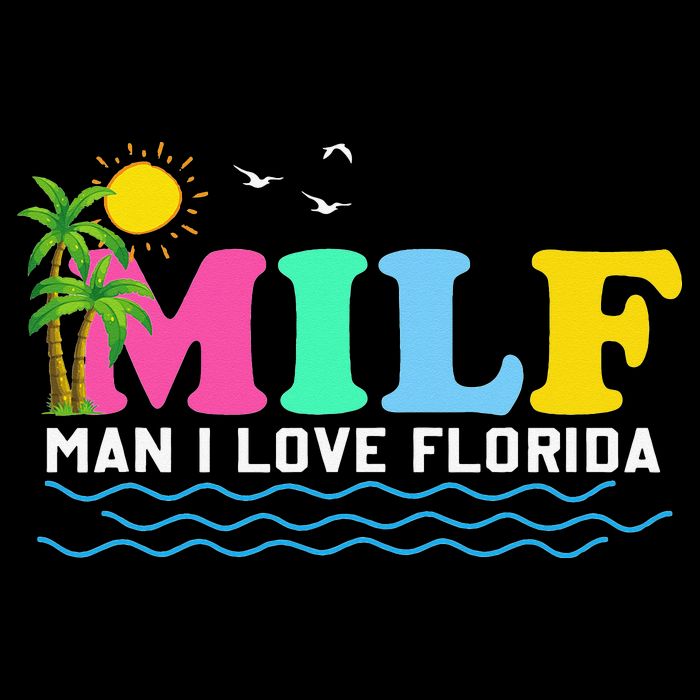 MILF Man I Love Florida Beach Summer Vacation Palm Tree Bucket Hat
