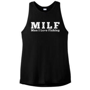 MILF Man I Love Fishing Ladies PosiCharge Tri-Blend Wicking Tank