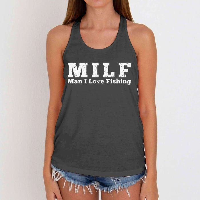 MILF Man I Love Fishing Women's Knotted Racerback Tank