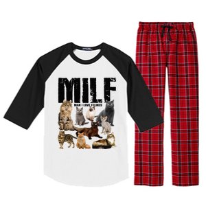 Milf Man I Love Felines Raglan Sleeve Pajama Set