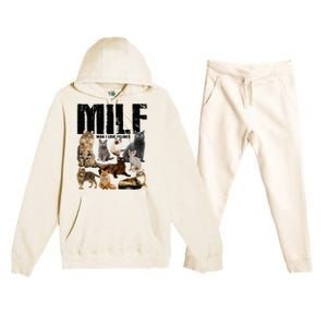 Milf Man I Love Felines Premium Hooded Sweatsuit Set