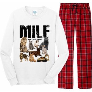 Milf Man I Love Felines Long Sleeve Pajama Set