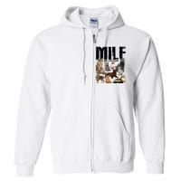 Milf Man I Love Felines Full Zip Hoodie