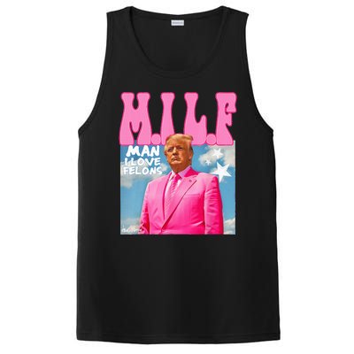 M.I.L.F Man I Love Felons Funny Trump Pink 2024 Election PosiCharge Competitor Tank