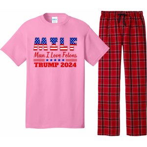 Milf Man I Love Felons Trump Girl For Trump 2024 Usa Pajama Set