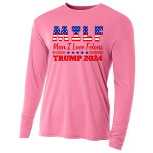 Milf Man I Love Felons Trump Girl For Trump 2024 Usa Cooling Performance Long Sleeve Crew