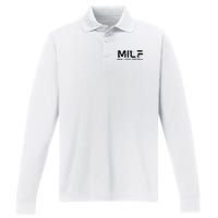 MILF Man I Love Football Performance Long Sleeve Polo