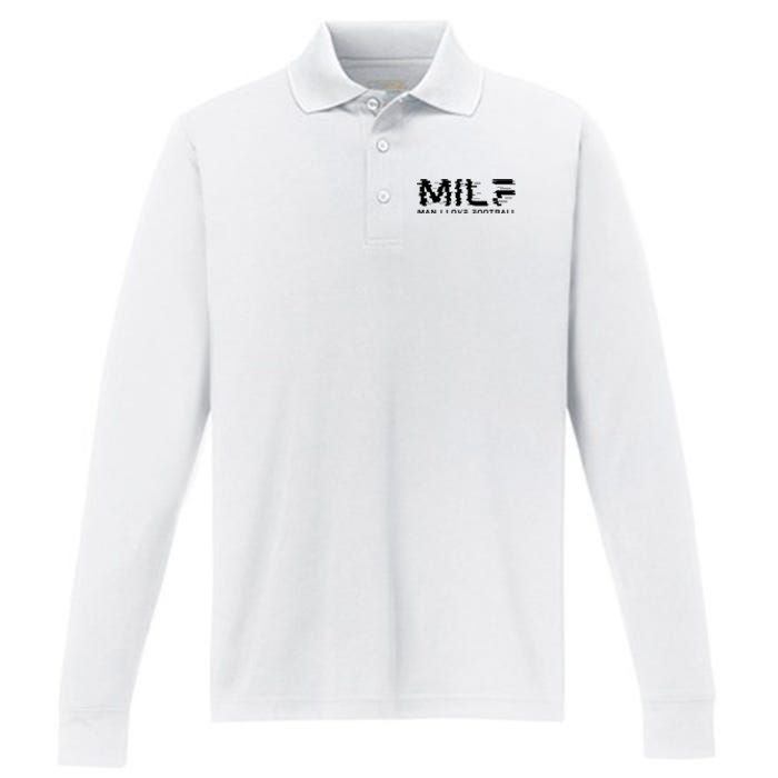 MILF Man I Love Football Performance Long Sleeve Polo