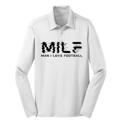 MILF Man I Love Football Silk Touch Performance Long Sleeve Polo