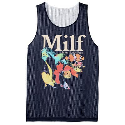 Milf Man I Love Fish Mesh Reversible Basketball Jersey Tank