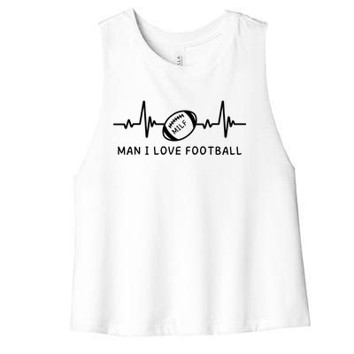 MILF Man I Love Football Women's Racerback Cropped Tank