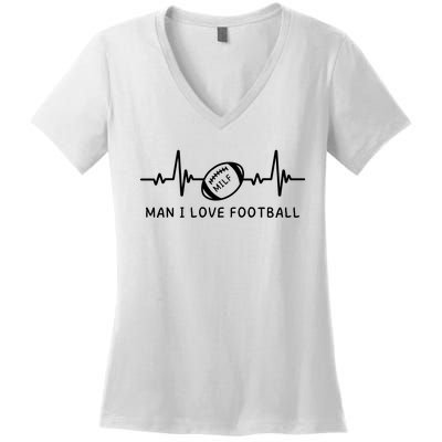 MILF Man I Love Football Women's V-Neck T-Shirt