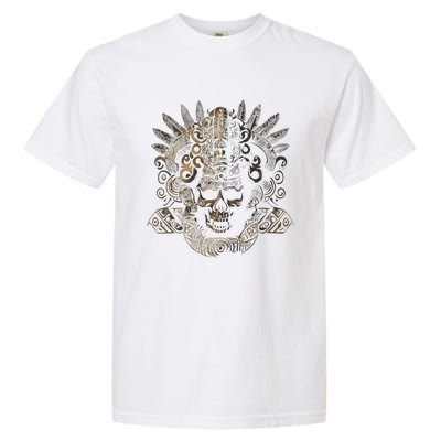 Mexican Mayan Inca Aztec King Skull Garment-Dyed Heavyweight T-Shirt