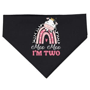 Moo Moo Im Two Birthday Outfit 2nd Bday USA-Made Doggie Bandana