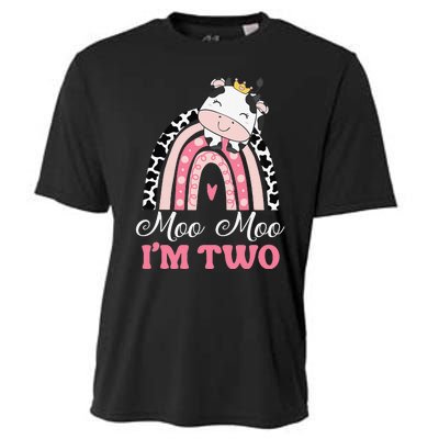 Moo Moo Im Two Birthday Outfit 2nd Bday Cooling Performance Crew T-Shirt