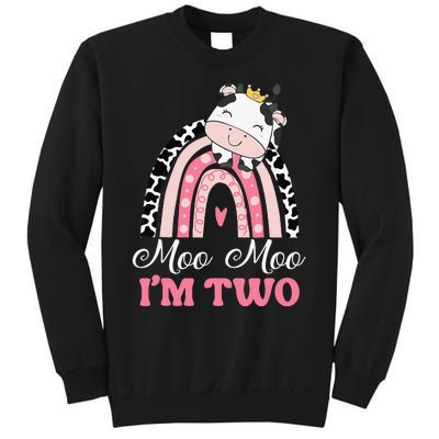 Moo Moo Im Two Birthday Outfit 2nd Bday Sweatshirt