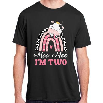 Moo Moo Im Two Birthday Outfit 2nd Bday Adult ChromaSoft Performance T-Shirt