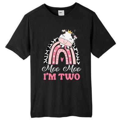 Moo Moo Im Two Birthday Outfit 2nd Bday Tall Fusion ChromaSoft Performance T-Shirt