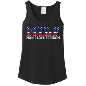 MILF Man I Love Freedom Funny Patriotic Ladies Essential Tank