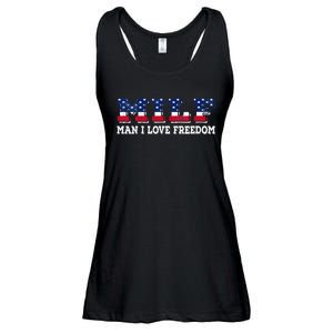 MILF Man I Love Freedom Funny Patriotic Ladies Essential Flowy Tank