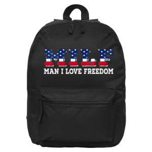 MILF Man I Love Freedom Funny Patriotic 16 in Basic Backpack