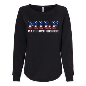 MILF Man I Love Freedom Funny Patriotic Womens California Wash Sweatshirt